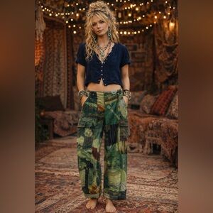 Nu Vintage Batik Artisan Patchwork Cargo Pant Sz-XL